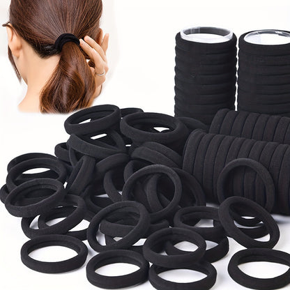 4cm towel ring simple basic black seamless hair rope hair ring - image 1
