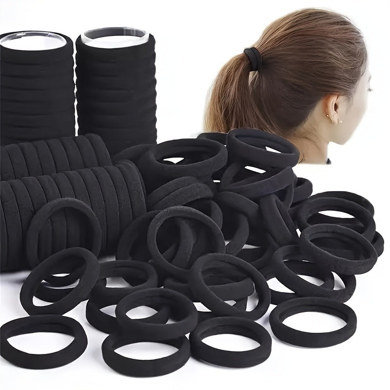 4cm towel ring simple basic black seamless hair rope hair ring - image 2