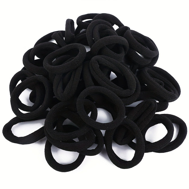 4cm towel ring simple basic black seamless hair rope hair ring - image 3