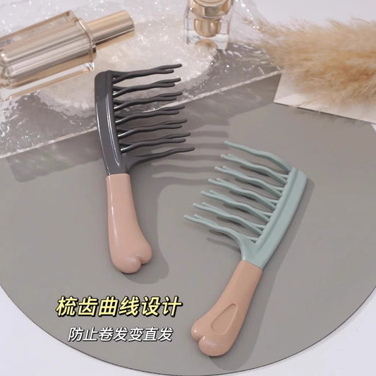 Double-Row Large-Tooth Comb for Men and Women, Rib Comb, Scalp Massage Comb, Curly Hair Styling Comb, Wool Curls, One Piece Batch - image 2