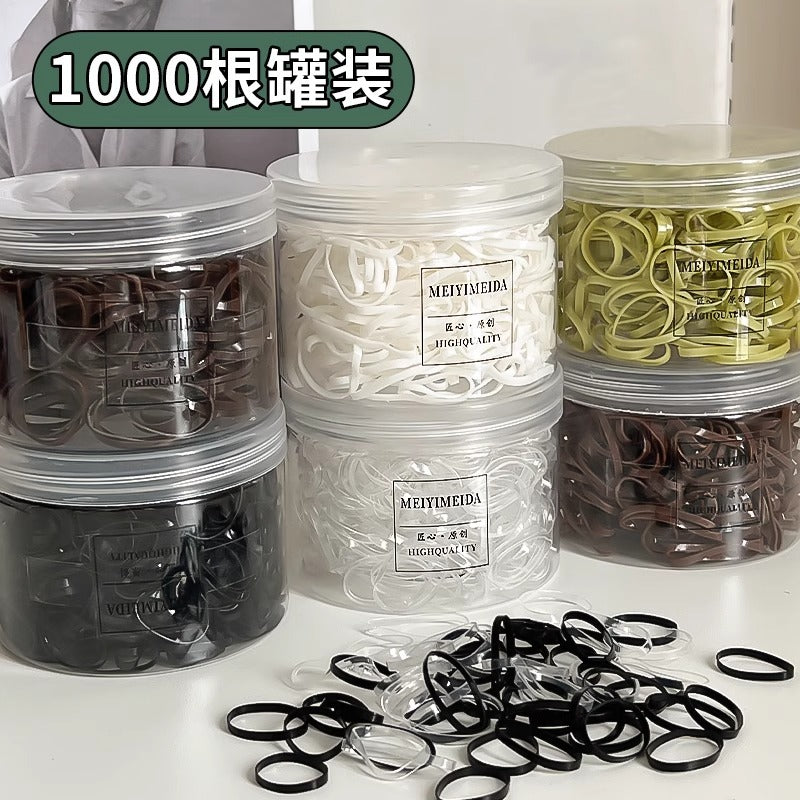 Disposable Small Hair Ties, Black Rubber Bands, Durable Hair Rings That Don'T Damage Hair, Children's Hair Ties, Hair Accessories - image 1