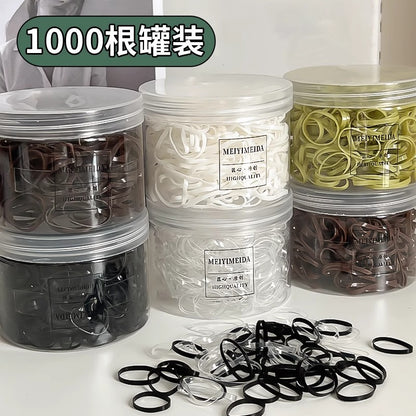 Disposable Small Hair Ties, Black Rubber Bands, Durable Hair Rings That Don'T Damage Hair, Children's Hair Ties, Hair Accessories - image 1