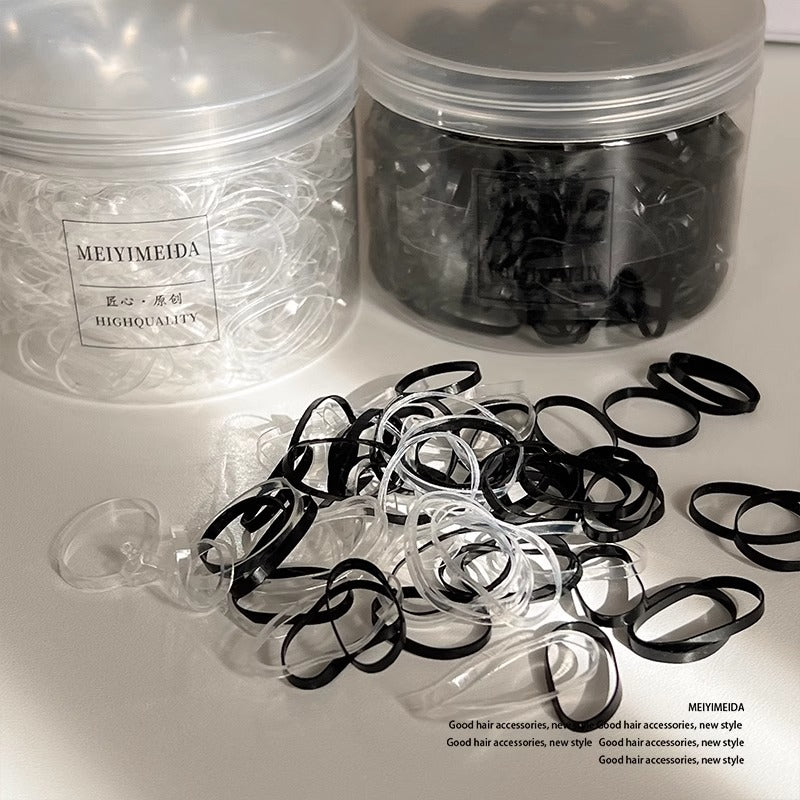 Disposable Small Hair Ties, Black Rubber Bands, Durable Hair Rings That Don'T Damage Hair, Children's Hair Ties, Hair Accessories - image 2