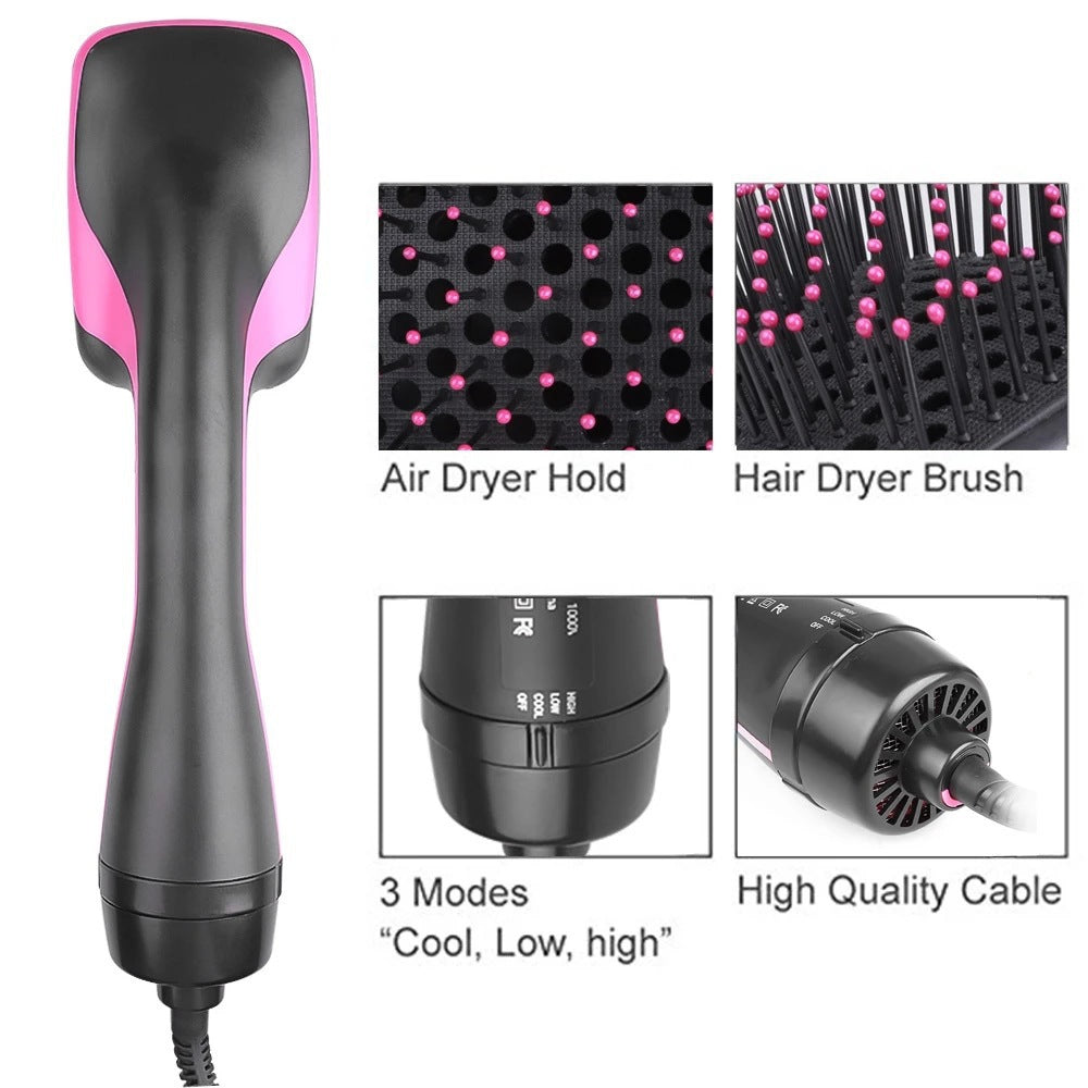 Square Comb Amazon 2-in-1 Hot Air Comb Multifunctional Hair Dryer Cross-Border Hot Selling Wet and Dry Lazy Curling Iron - image 3