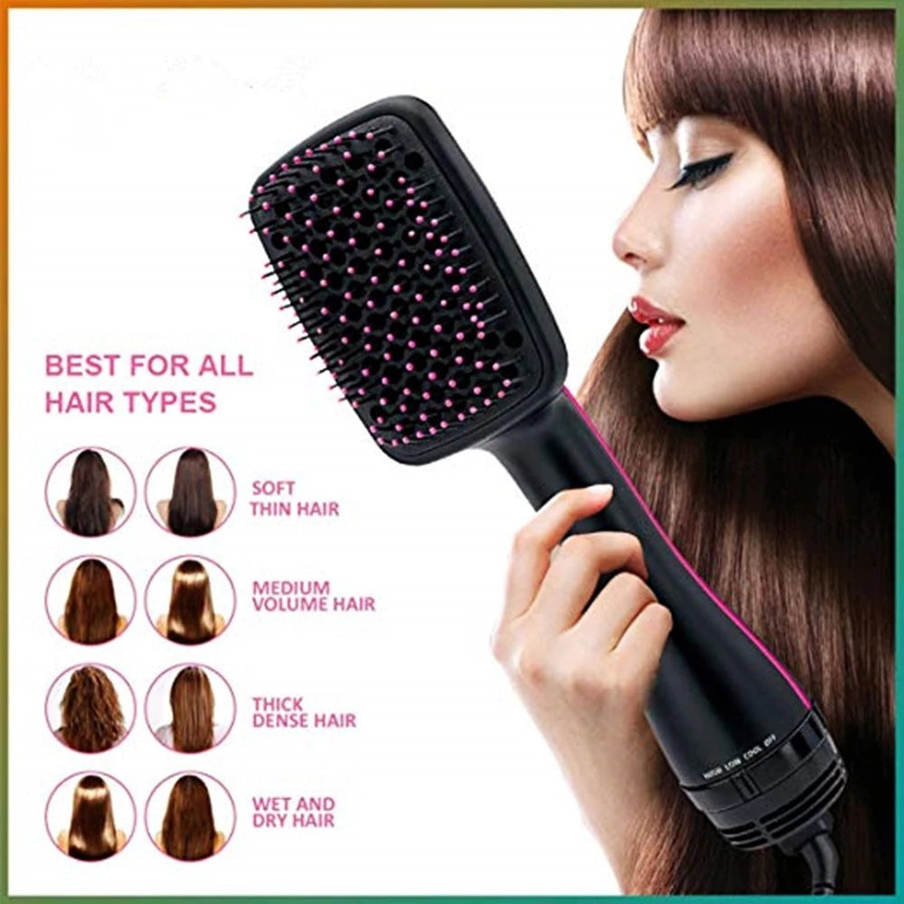 Square Comb Amazon 2-in-1 Hot Air Comb Multifunctional Hair Dryer Cross-Border Hot Selling Wet and Dry Lazy Curling Iron - image 4