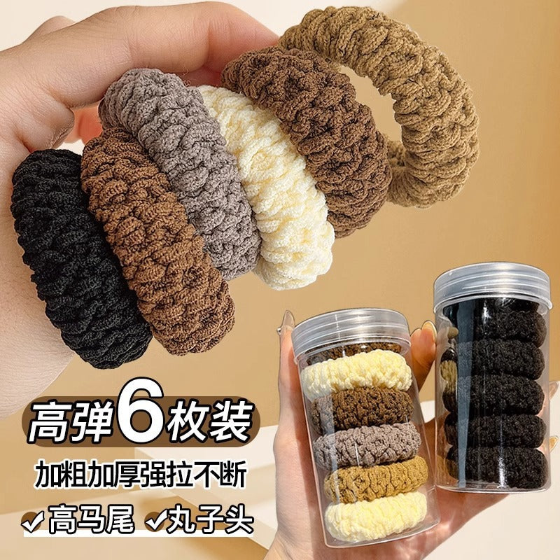 Hair Rope Hair Rings suit Women's Bow Bear Combination Hair Rope Hair Accessories Do Not Hage Hair - image 2