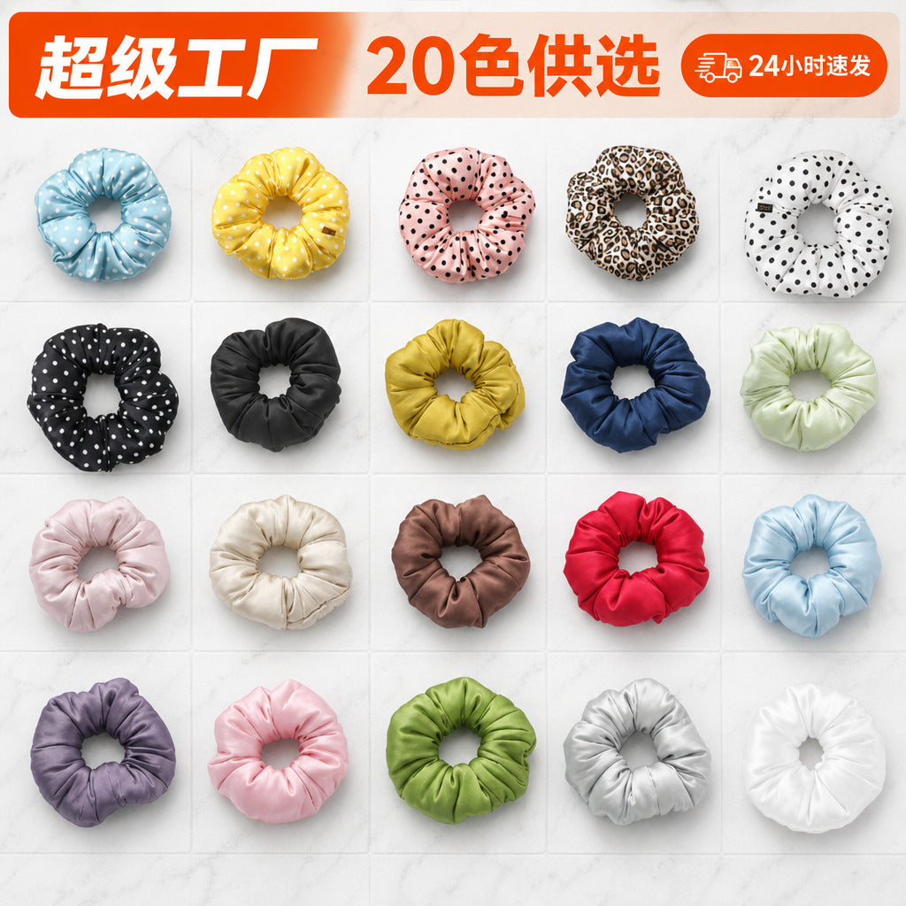 30mm Silk Pillow Hair Tie 6cm Satin Hair Tie for Women, Filled with Mulberry Silk - image 3