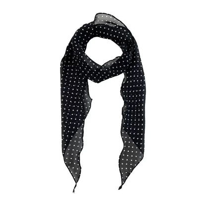 Black Poll Dot Scarf Neck Hair Band High-end 2025 New Long Scarf Spring and Summer Thin Decorative Ribbon for Women - image 5