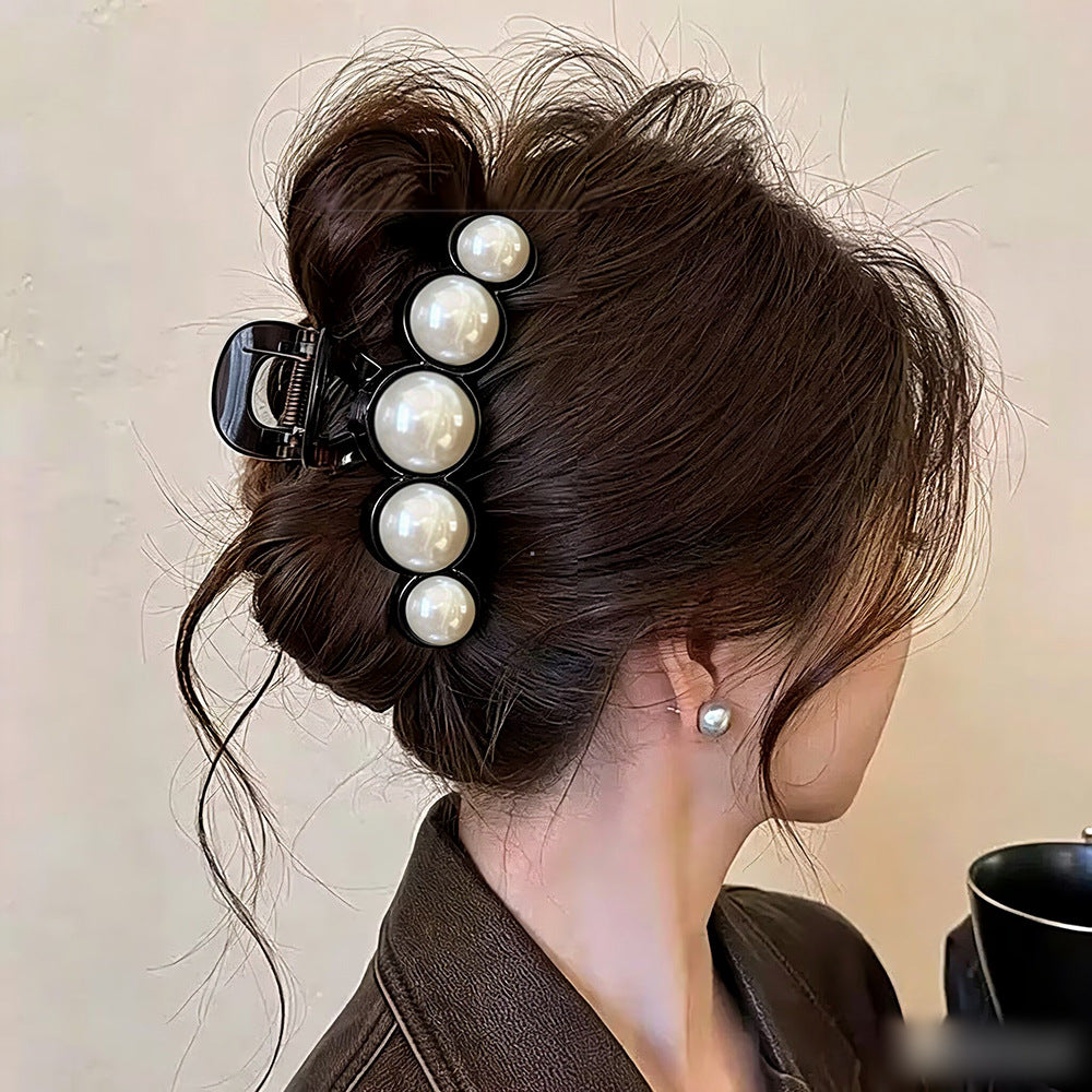 Advanced Feeling Bead Hair Grab Clip Simple Large Shark Clip Women's 2025 New Back Head Clip Hairpin Hair Accessories - image 4