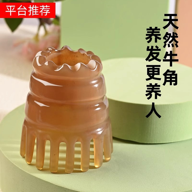 Horn Comb Head Meridian Comb Combing Scalp Massage Comb Head Therapy Round Ware Day Hair Care Brush - image 4