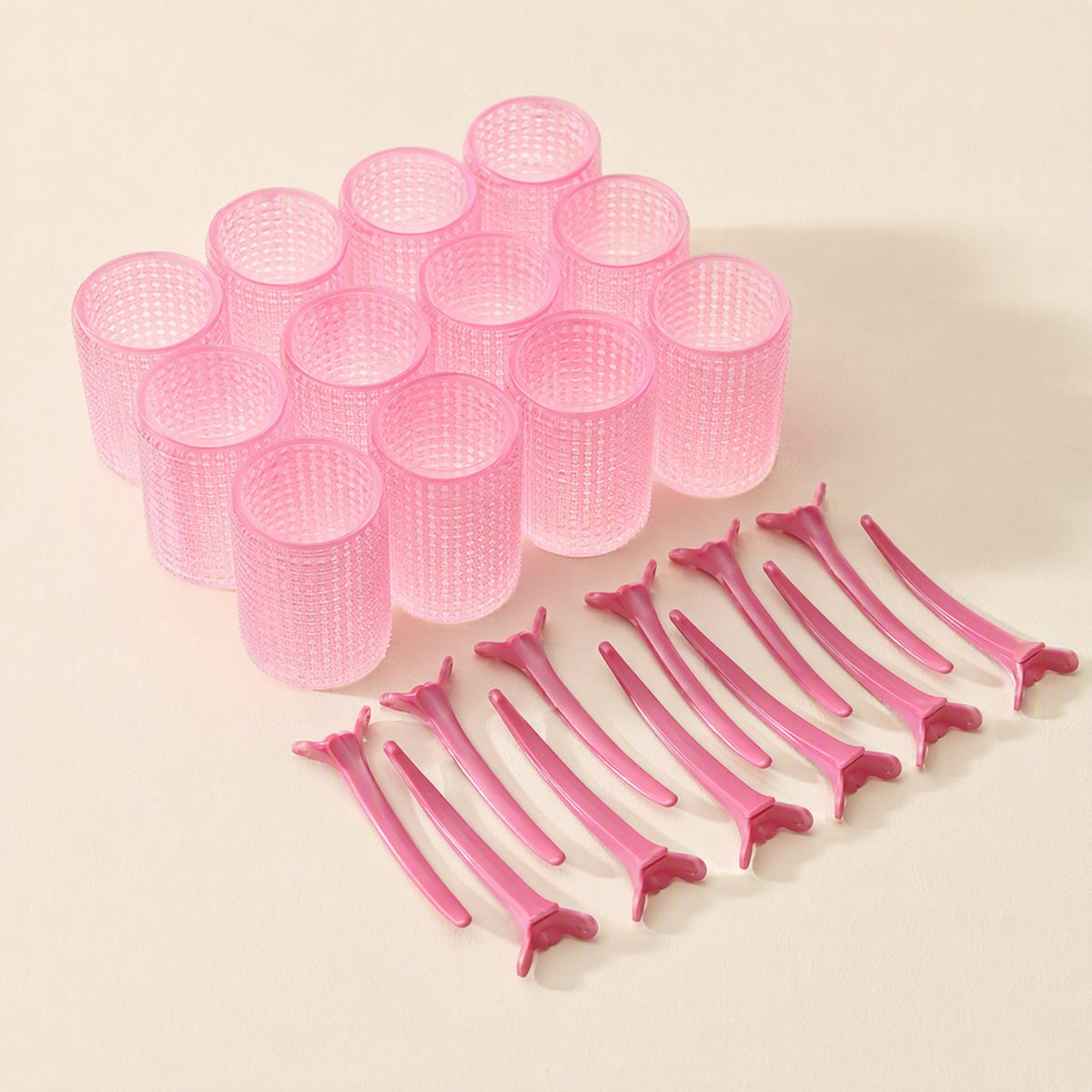 Nylon self-adhesive hair rollers, 4 cm diameter, specified with 12 rollers and 12 clips - view 2