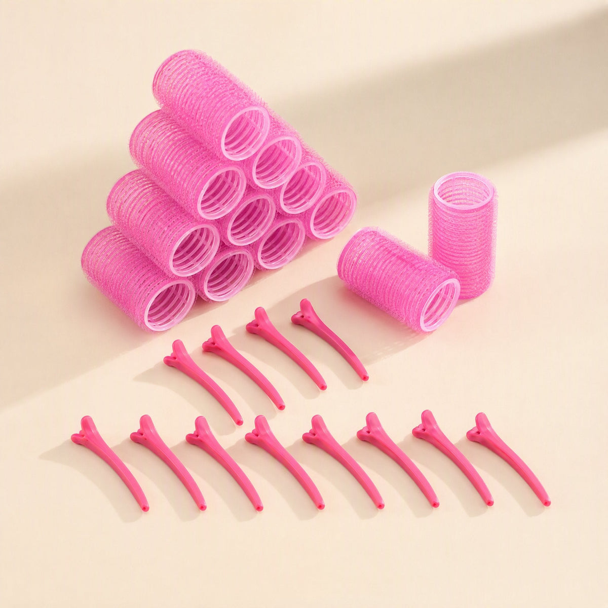 Nylon self-adhesive hair rollers, 4 cm diameter, specified with 12 rollers and 12 clips - view 3