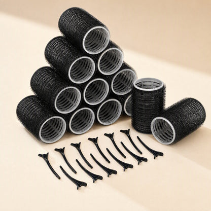 Nylon self-adhesive hair rollers, 4 cm diameter, specified with 12 rollers and 12 clips - view 4