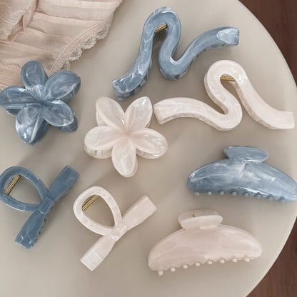 Ink Texture High-End Korean Style Elegant Updo Back of the Head Large Hair Clip Women's Shark Clip Hair Accessory - image 1