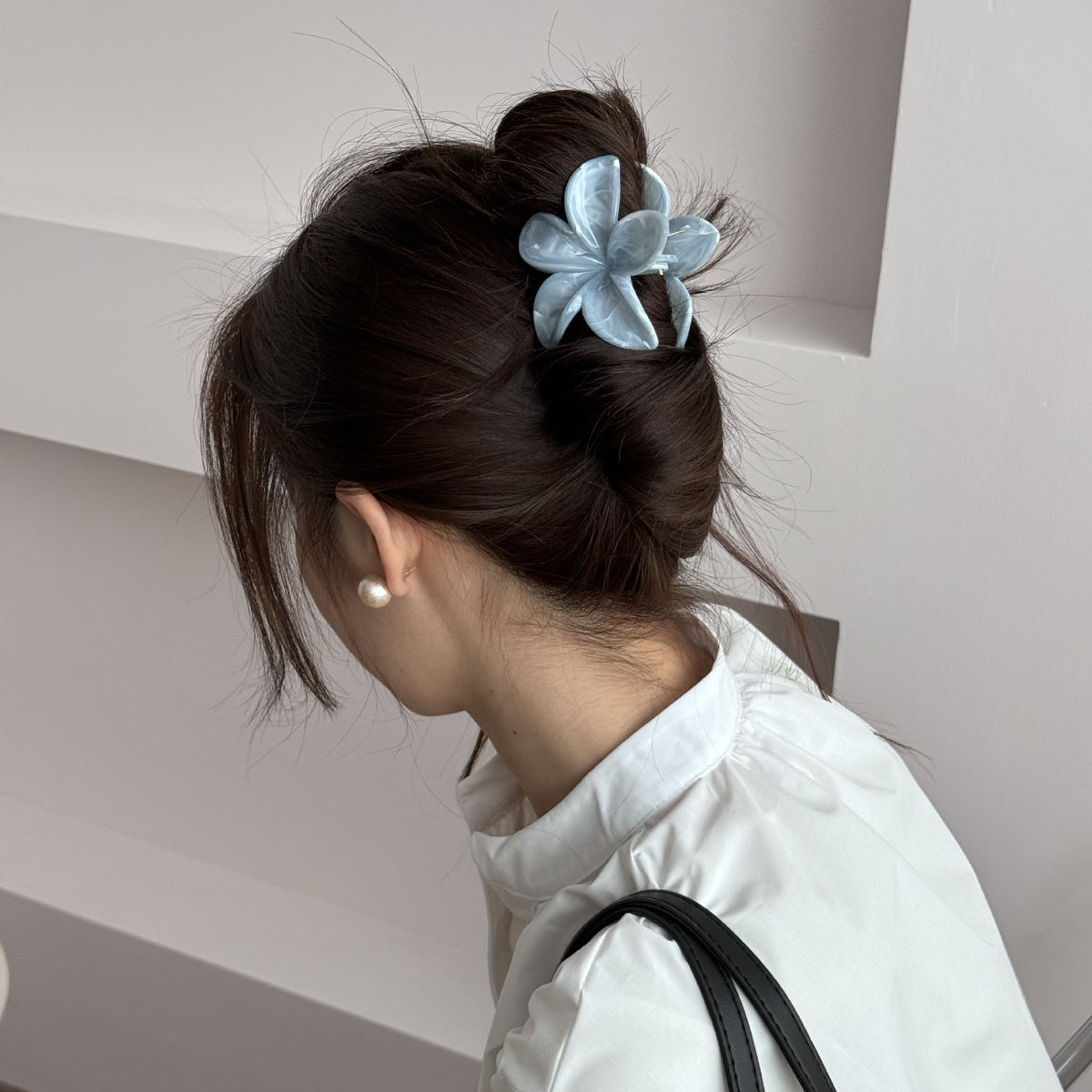 Ink Texture High-End Korean Style Elegant Updo Back of the Head Large Hair Clip Women's Shark Clip Hair Accessory - image 2