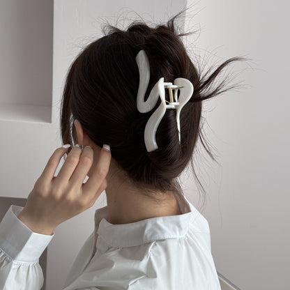 Ink Texture High-End Korean Style Elegant Updo Back of the Head Large Hair Clip Women's Shark Clip Hair Accessory - image 4