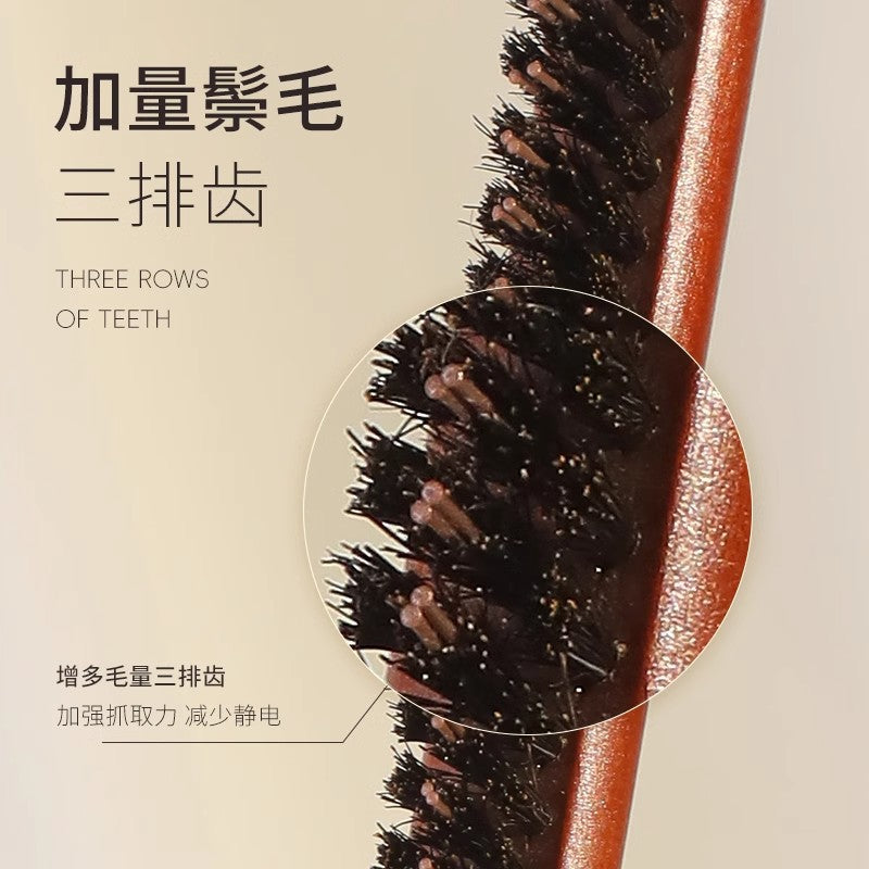 [Net Celebrity Explosions] Pig Mane Three Rows Wooden Combs Narrow Teeth Combs Hairdressing Hair Combs Styling Makeup Combs Pointed Tail Combs - image 4