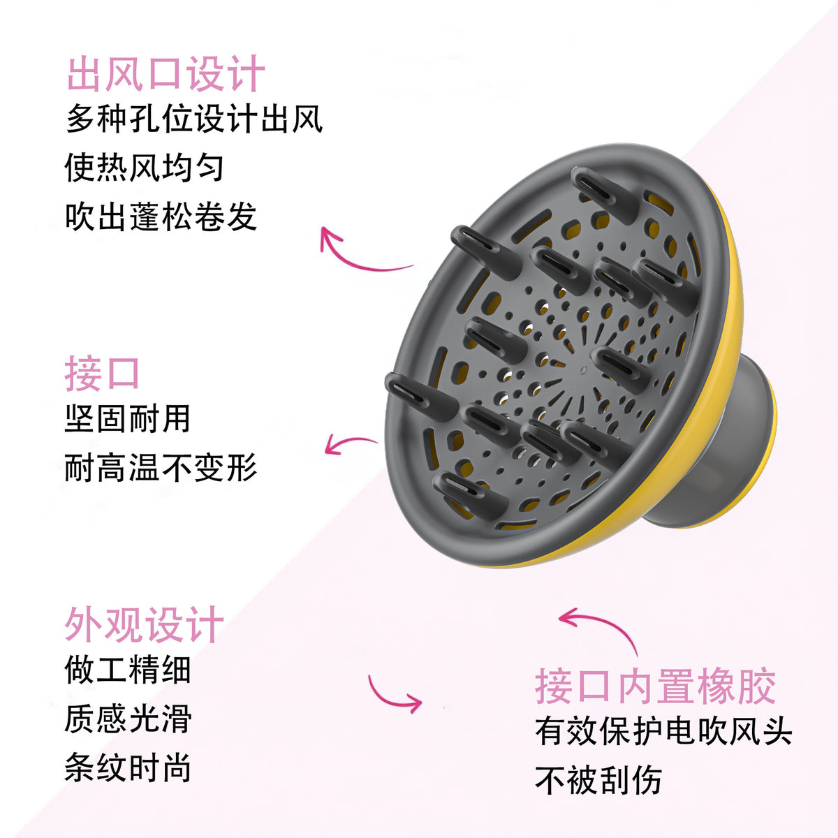 Cross-border traditional hair dryer hood universal hair dryer diffuser nozzle hot curly hair fluffy new accessories hood wholesale - image 3