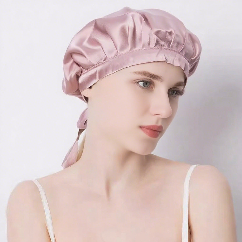 Y Silk Nightcap for Women, 100% Silk Hat for Home Hair Care, Postpartum Hat, Shower Cap, Adjustable Silk Hair Cap - image 2