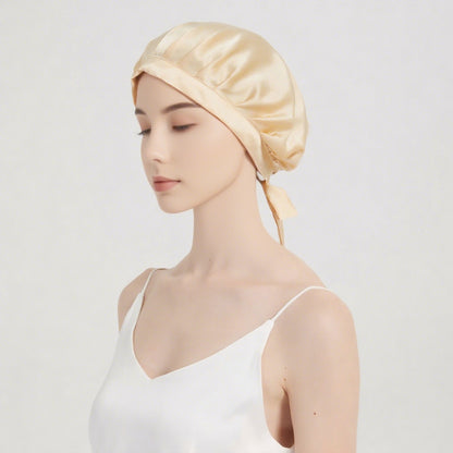 Y Silk Nightcap for Women, 100% Silk Hat for Home Hair Care, Postpartum Hat, Shower Cap, Adjustable Silk Hair Cap - image 3