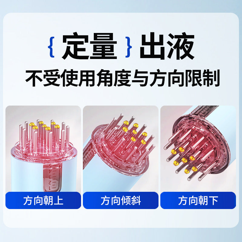 Wholesale electric scalp applicator head massage red and blue light hair growth foam automatic medicine guide comb - image 3