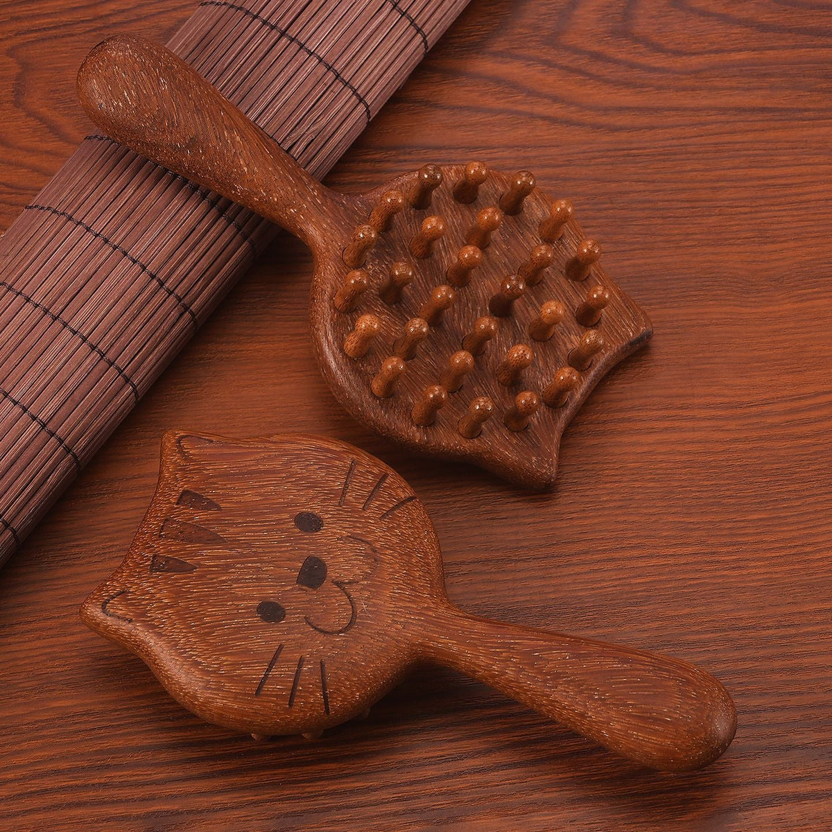 28-Tooth Wide-Toothed Sandalwood Massage Comb, Kitten Comb, Toothed Scalp Massage Comb, Head Meridian Nail Comb, Custom Wholesale - image 4