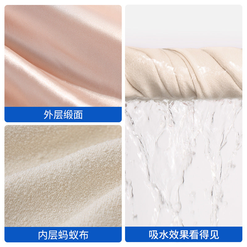 Premium Double-Layer Satin Hair Drying Cap for Women, Type A, Thickened, Highly Absorbent, High-End Luxury Bath Cap, No Need to Blow Dry, Hair Wrap Towel - image 3