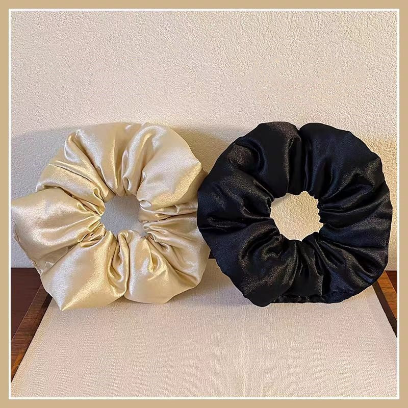 Cross-Border Popular Solid Color Silk Satin Zipper Scrunchie Glossy Fabric Invisible Zipper Scrunchie Hair Accessory - image 3