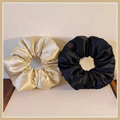 Cross-Border Popular Solid Color Silk Satin Zipper Scrunchie Glossy Fabric Invisible Zipper Scrunchie Hair Accessory - image 3