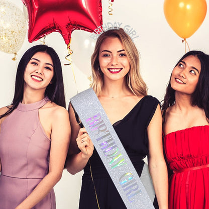 Cross-Border Fashion Birthday Girl Birthday Gir Headband Shoulder Strap Set Rhinestone Decoration Party Headband Headdress - image 3