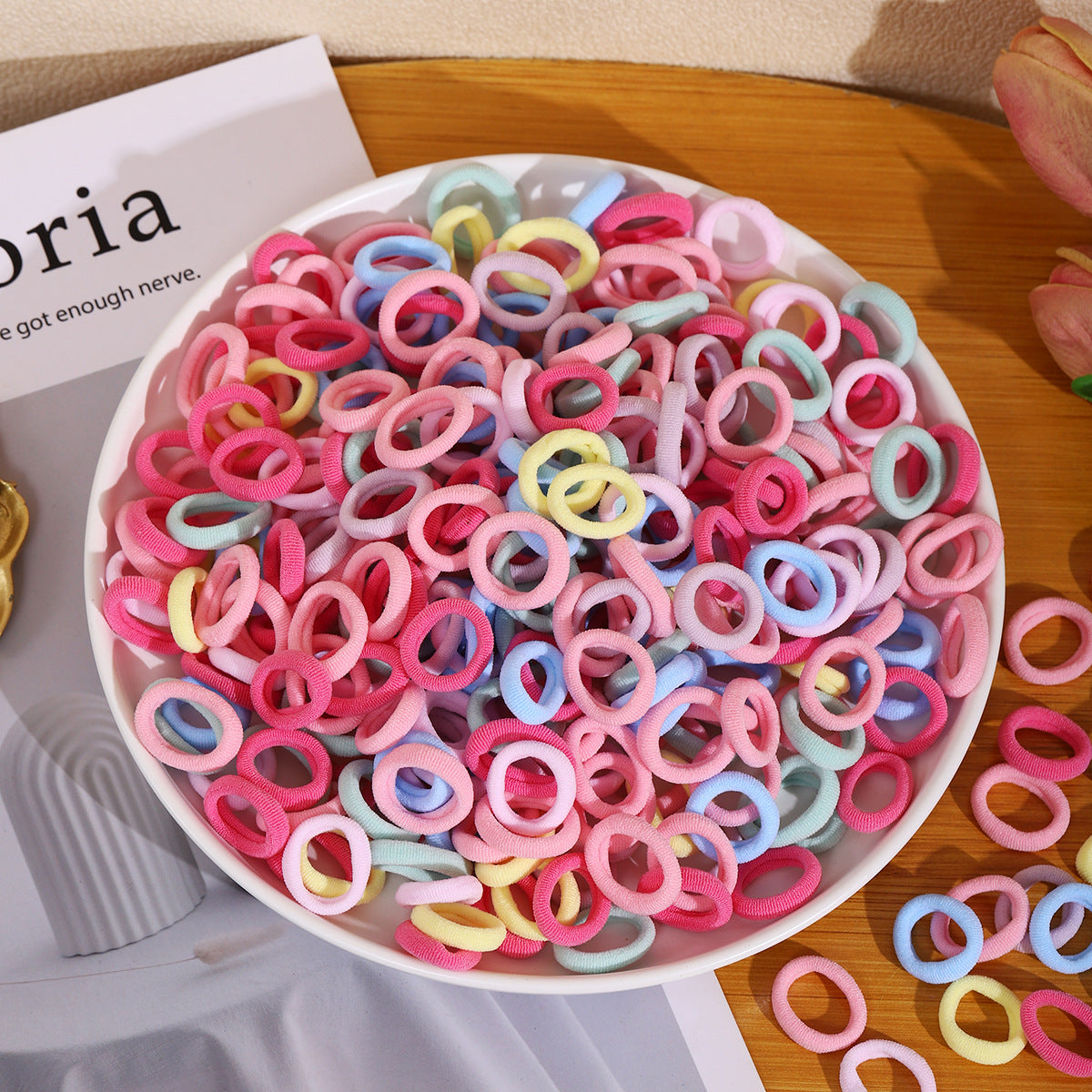 Children's Hair-Friendly Towel Rings, Pack of 500, High Elasticity Rubber Bands, Thumb-Sized Rubber Bands, Hair Ties for Baby Girls - image 3