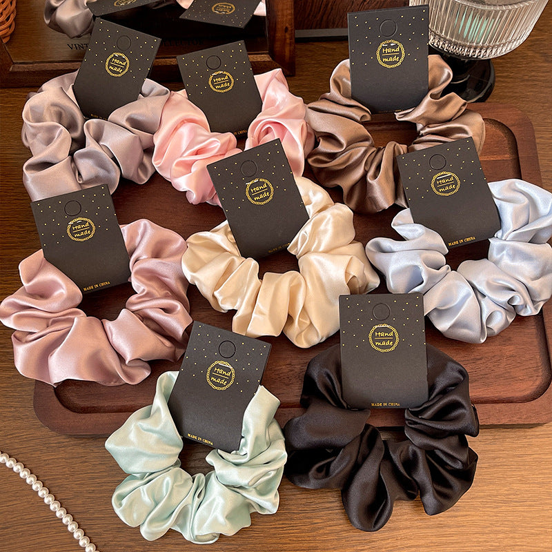 French Premium 13CM Colorectal Hair Ring 2025 New Solid Color Satin Classic Hair Ring Headwear Hair Accessories for Women - image 1