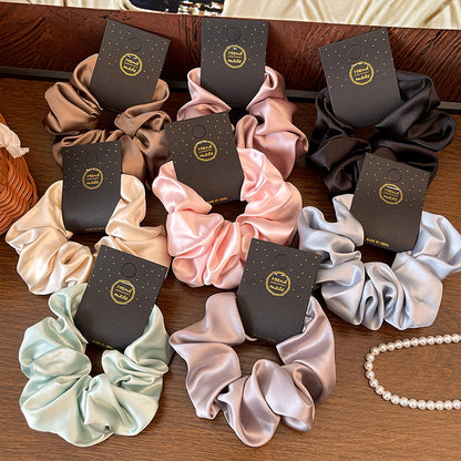 French Premium 13CM Colorectal Hair Ring 2025 New Solid Color Satin Classic Hair Ring Headwear Hair Accessories for Women - image 4