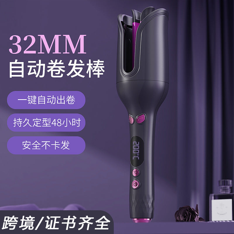 Cross-Border Exclusive Supply of 32mm Curling Iron for Large Waves, Electric, Non-Damaging to Hair, Heated, Negative Ion Hair Care, Water Wave Curler - image 1