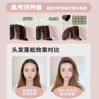 Macaron Rib Comb, Scalp Massage Comb, Fluffy Comb, Curly Hair Styling Comb, Curved Nine-Row Large Curved Comb Wholesale - image 2