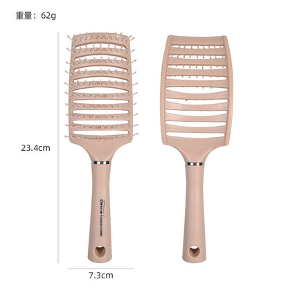 Macaron Rib Comb, Scalp Massage Comb, Fluffy Comb, Curly Hair Styling Comb, Curved Nine-Row Large Curved Comb Wholesale - image 5