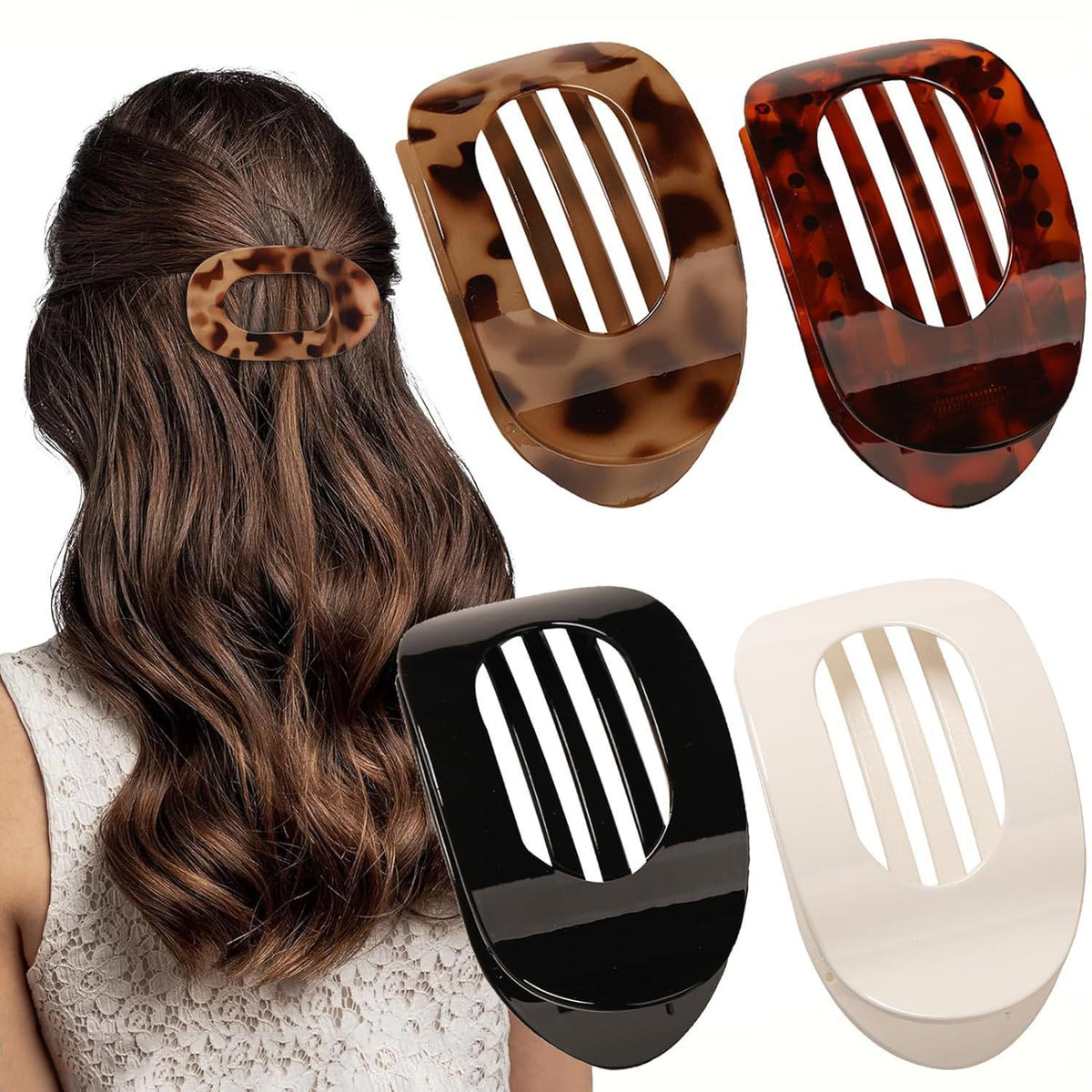 Amazon's Hottest Hair Clip Set, New Flat Oval Hair Clip, Seamless Shark Clip Hair Accessories on the Back of the Head, Wholesale - image 2