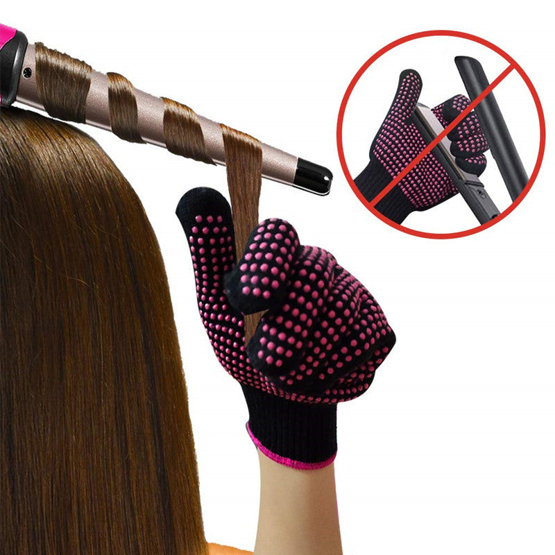 Hairdressing Silicone Dot Beads Heat-Insulating Anti-Scalding Gloves for Perm, Curling Iron, Curling Comb, Hair Straightener, Special Hair Straightening Comb - image 1
