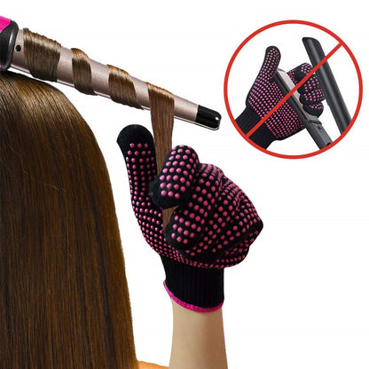 Hairdressing Silicone Dot Beads Heat-Insulating Anti-Scalding Gloves for Perm, Curling Iron, Curling Comb, Hair Straightener, Special Hair Straightening Comb - image 1