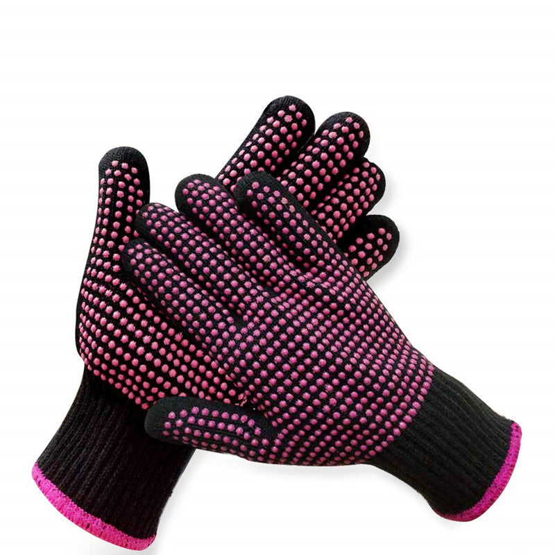 Hairdressing Silicone Dot Beads Heat-Insulating Anti-Scalding Gloves for Perm, Curling Iron, Curling Comb, Hair Straightener, Special Hair Straightening Comb - image 2