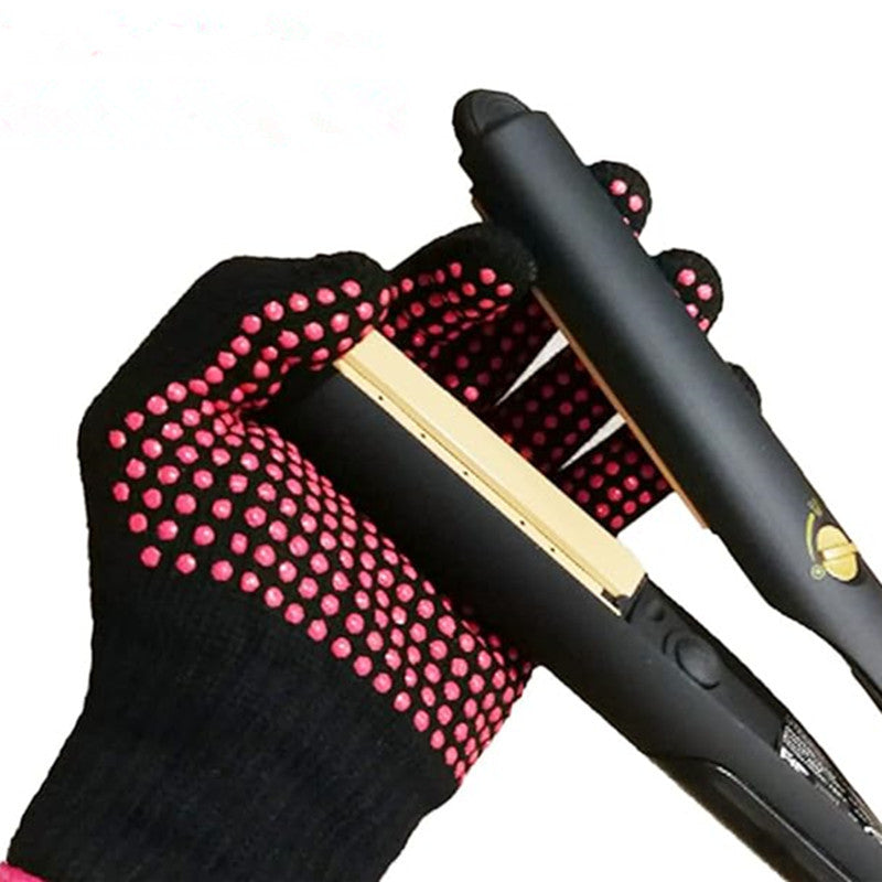 Hairdressing Silicone Dot Beads Heat-Insulating Anti-Scalding Gloves for Perm, Curling Iron, Curling Comb, Hair Straightener, Special Hair Straightening Comb - image 4