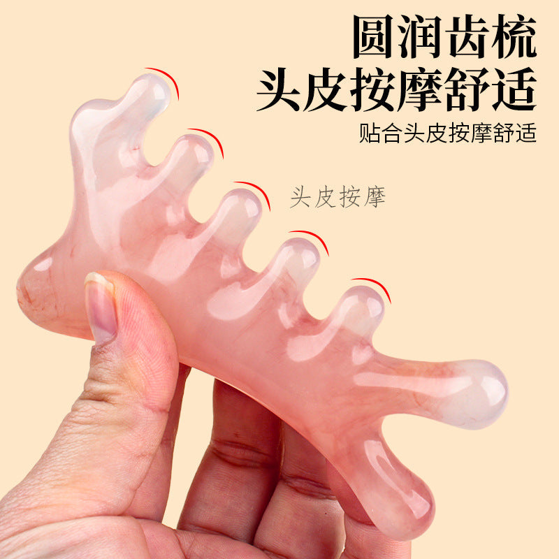 Scalp Meridian Multifunctional Four-In-One Massage Comb Meridian Massage Five-Tooth Massage Comb Head Therapy Scraping Comb - image 3