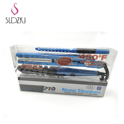 Cross-Border Foreign Trade New Three-In-One Portable Curling Iron Curling Iron Comb Set Splint Does Not Hurt Hair Blue - image 2