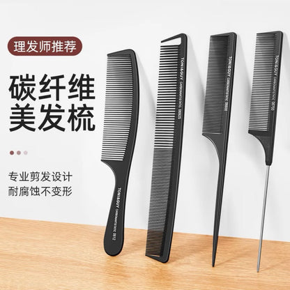 Hair Styling Partitioned Pointed Tail Comb Carbon Fiber Anti-Static High Temperature Resistant Fine Tooth Hairdressing Professional Hair Picking and Fluffing - image 1