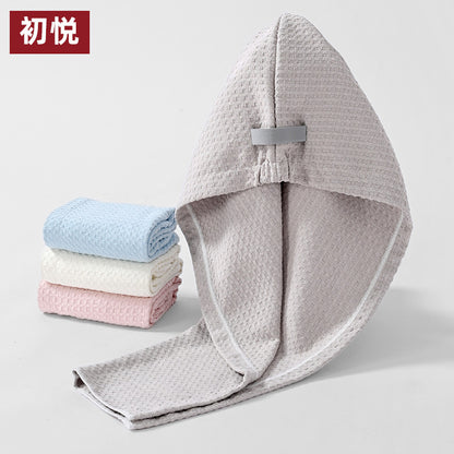 Chuyue waffle four-corner dry hair cap wide-tailed women's quick-drying absorbent lint-free brand wholesale supermarket - image 1