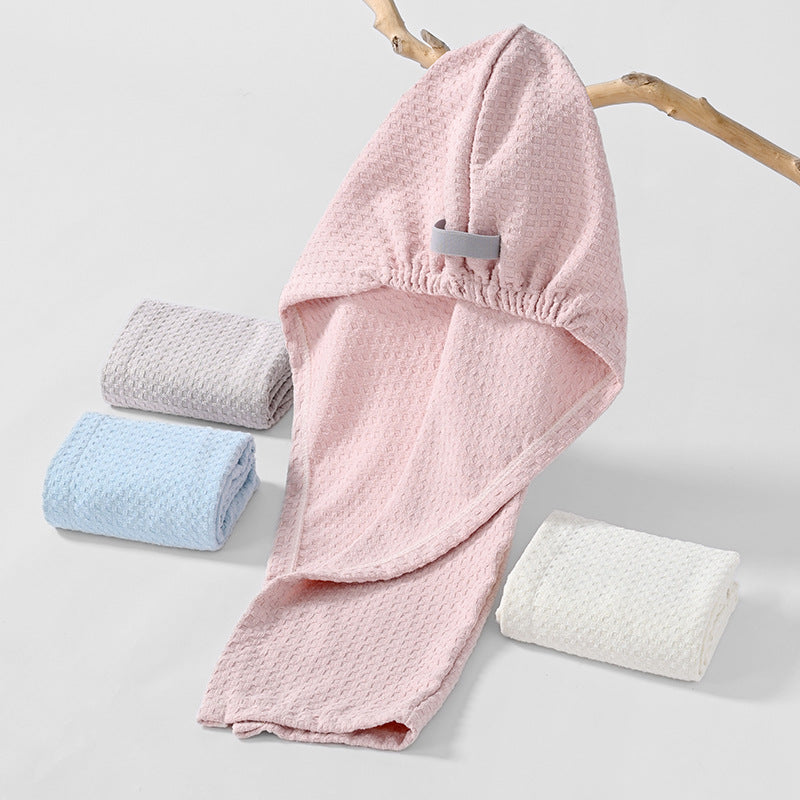 Chuyue waffle four-corner dry hair cap wide-tailed women's quick-drying absorbent lint-free brand wholesale supermarket - image 4