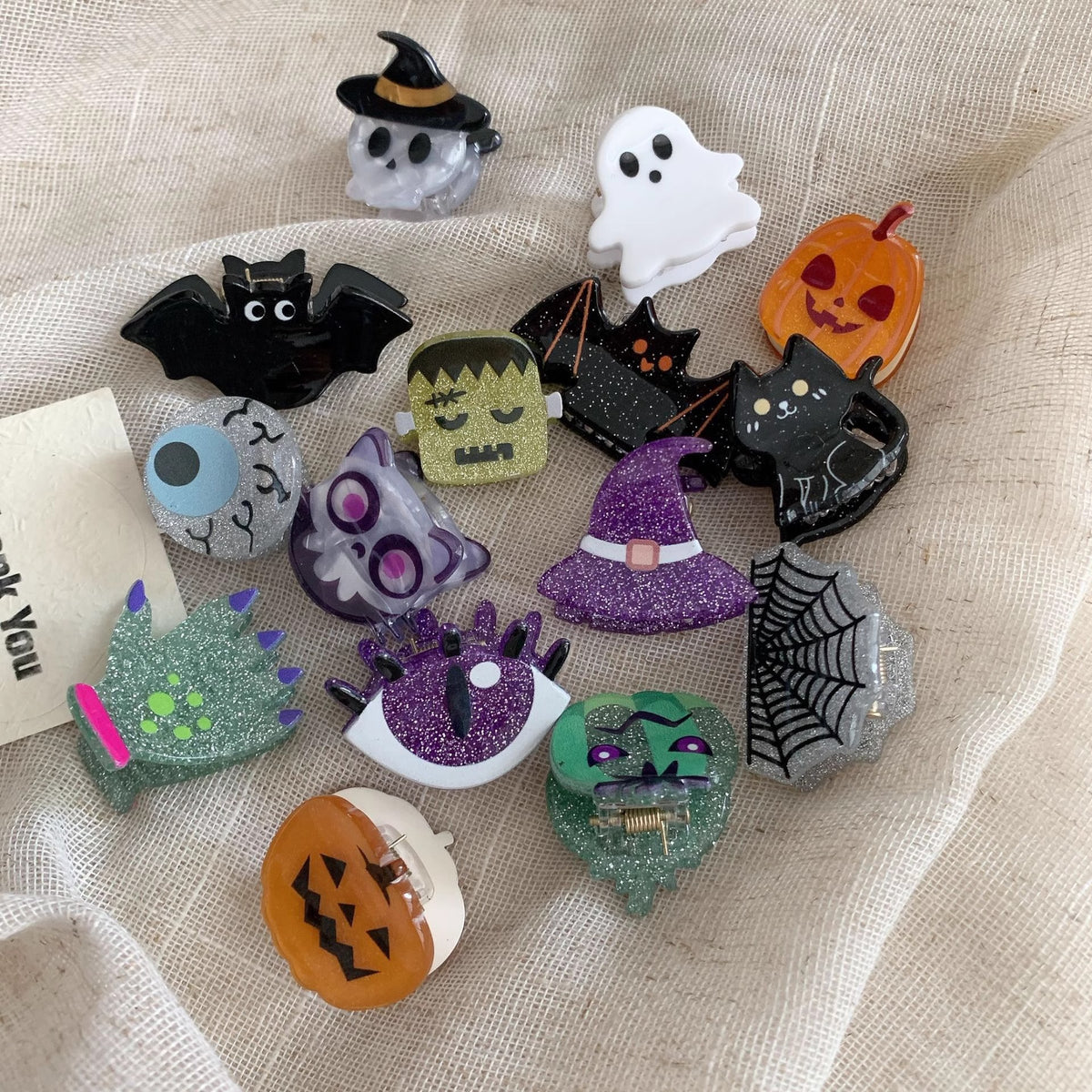 New Halloween Fun Small Clip Funny Ghost Pumpkin Black Bat Personalized Acrylic Hair Clip Hair Accessory - image 3