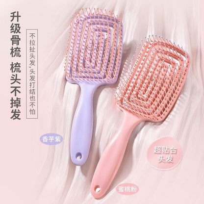 Beginner 0.01 Yuan Large Curved Comb Fluffy High Crown Comb Long Hair Styling Massage Meridian Airbag Rib Hollow Comb - image 1