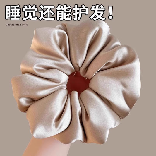 Pillow Scrunchie Hair Tie with Cotton and Velvet Filling, Satin Silk Hair Tie for Sleeping, Bun Hair Accessory - image 1
