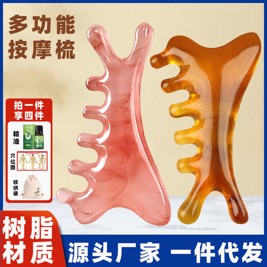 Four-In-One Massage Comb, Multi-Functional Head and Scalp Meridian Comb, Resin Head Therapy, Facial Lifting and Scraping Artifact - image 1
